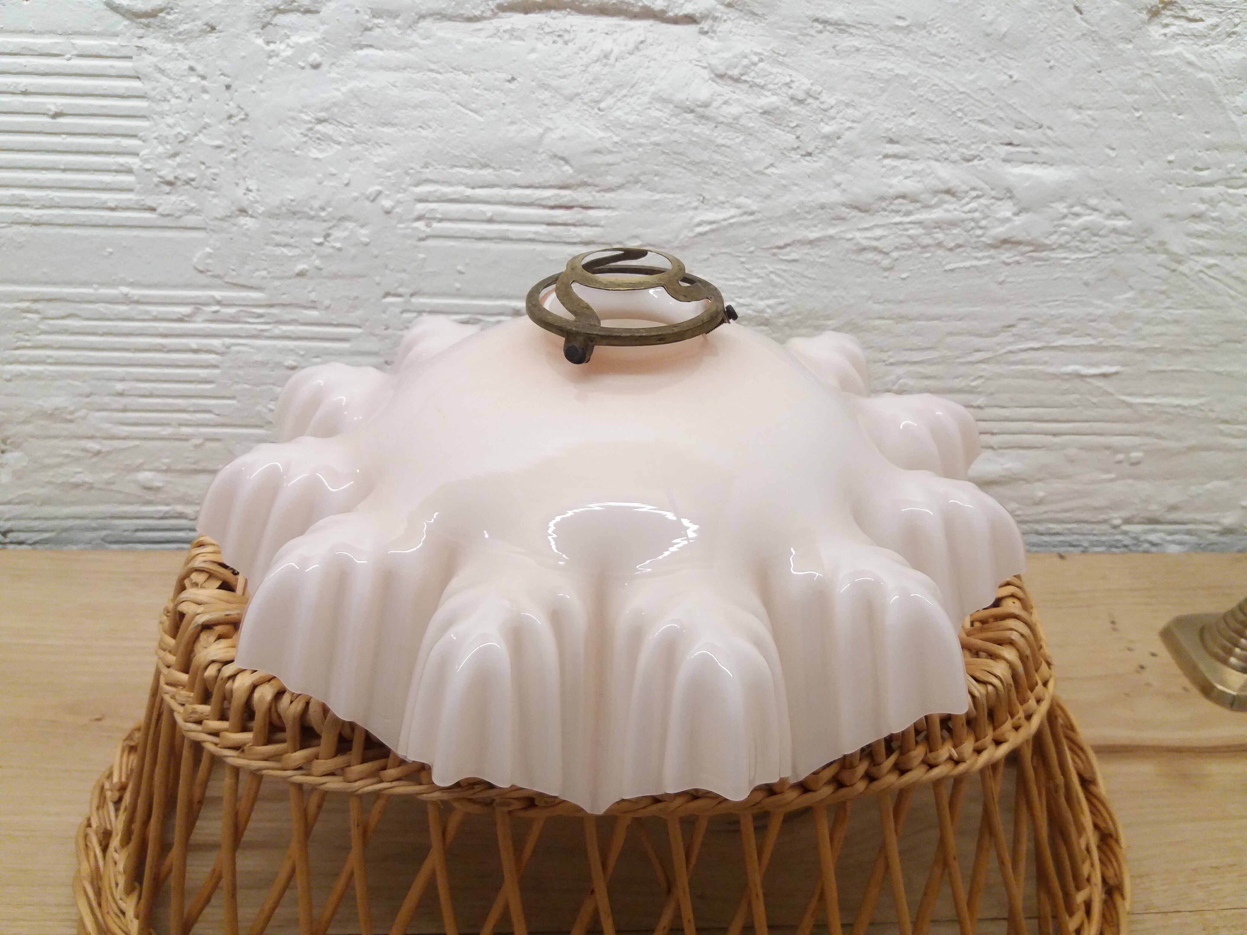 Pale pink opaline lampshade