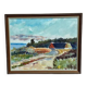 Original Swedish Oil on Canvas - 'Beach House in a Grove' by Carl Köhler - Signed - Vintage and Framed - 38 × 30 cm