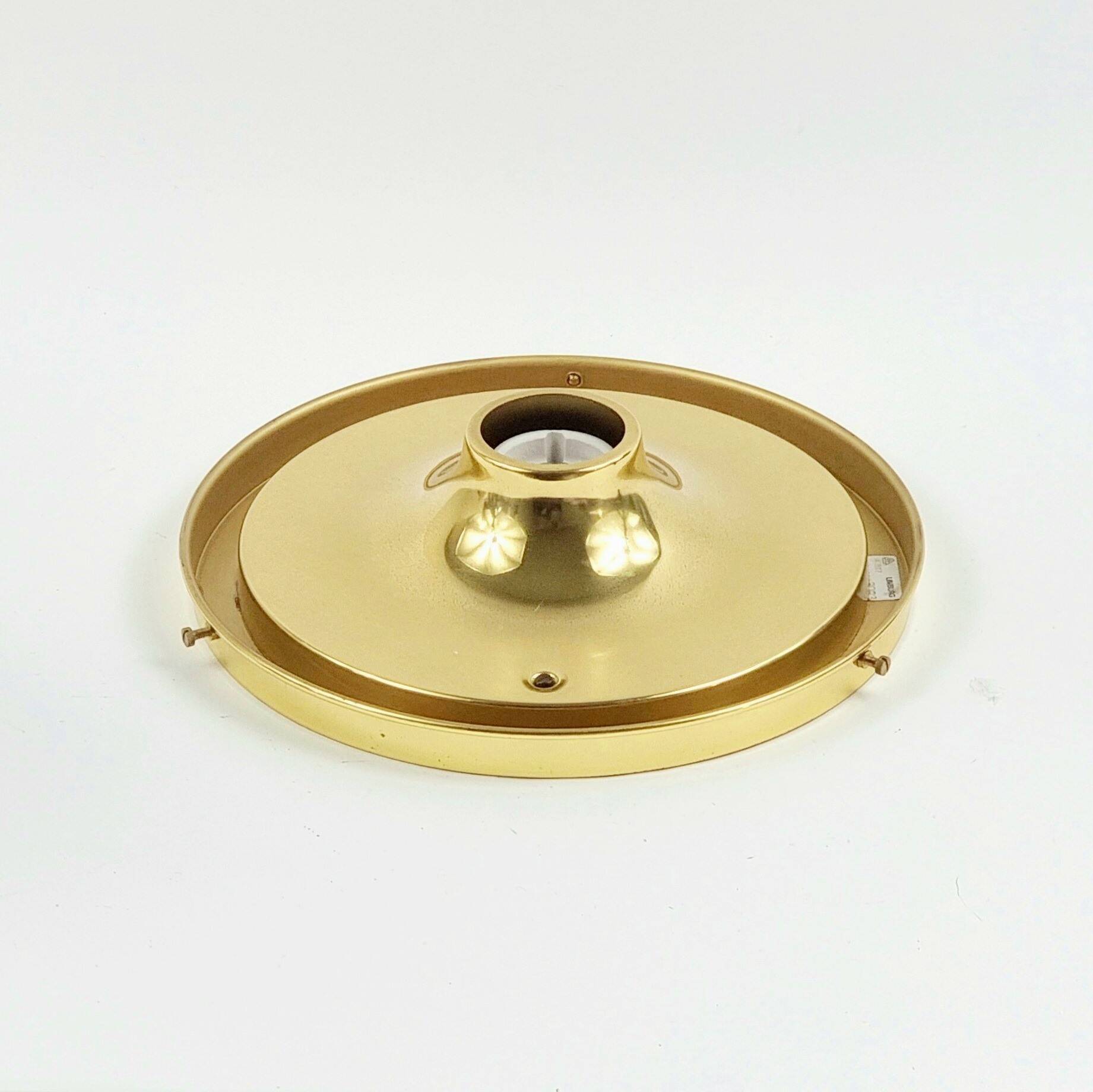 Mid-Century Glass & Brass Ceiling Light from Limburg, Germany, 1960s