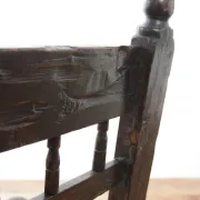 17th-century farmhouse chair with carved motifs – wabi sabi