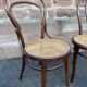 Set of 4 mismatched bistro chairs vintage curved wood
