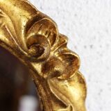 Round gold leaf mirror