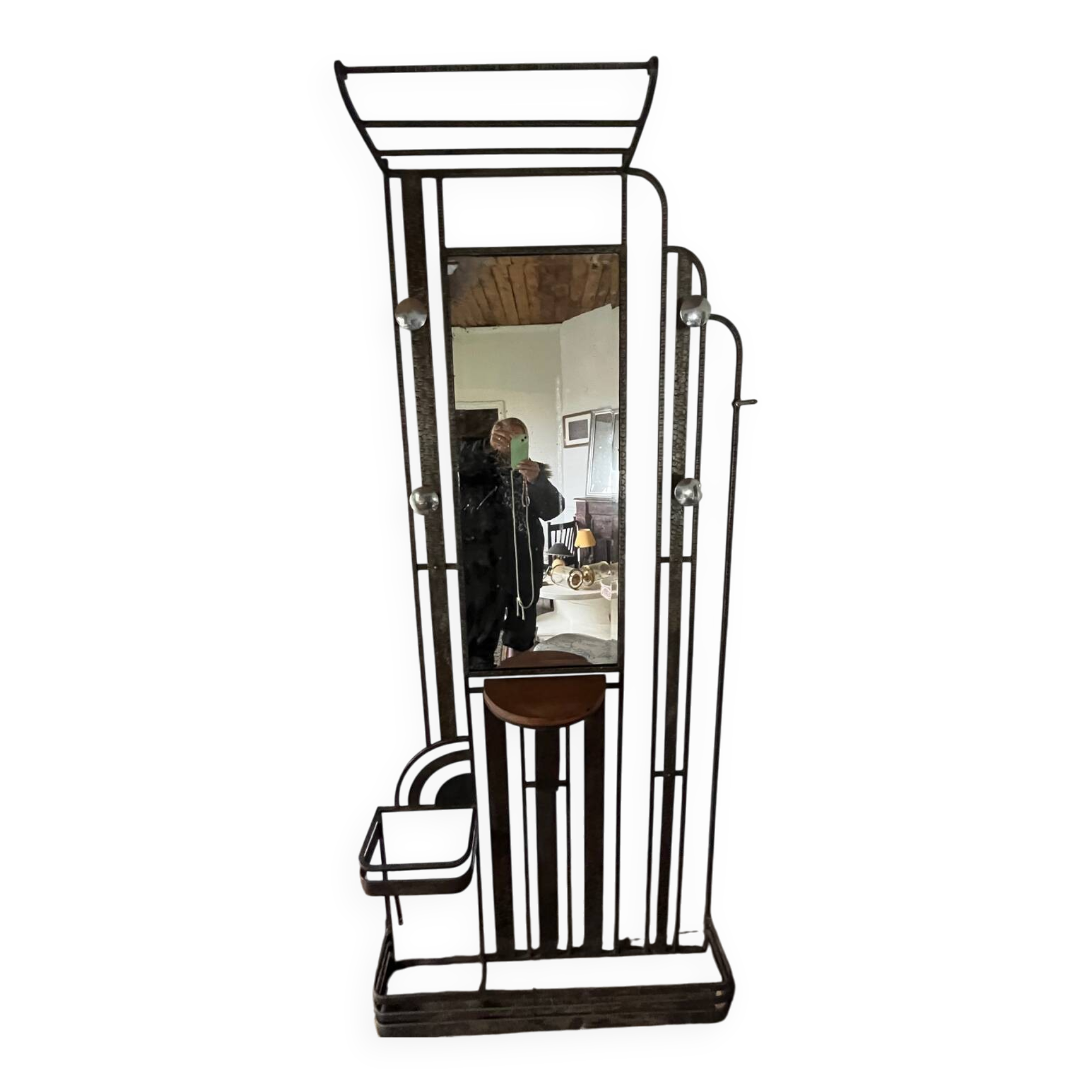 Wrought iron coat rack for the entrance