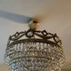 Vintage chandelier cascade of crystal and brass tassels