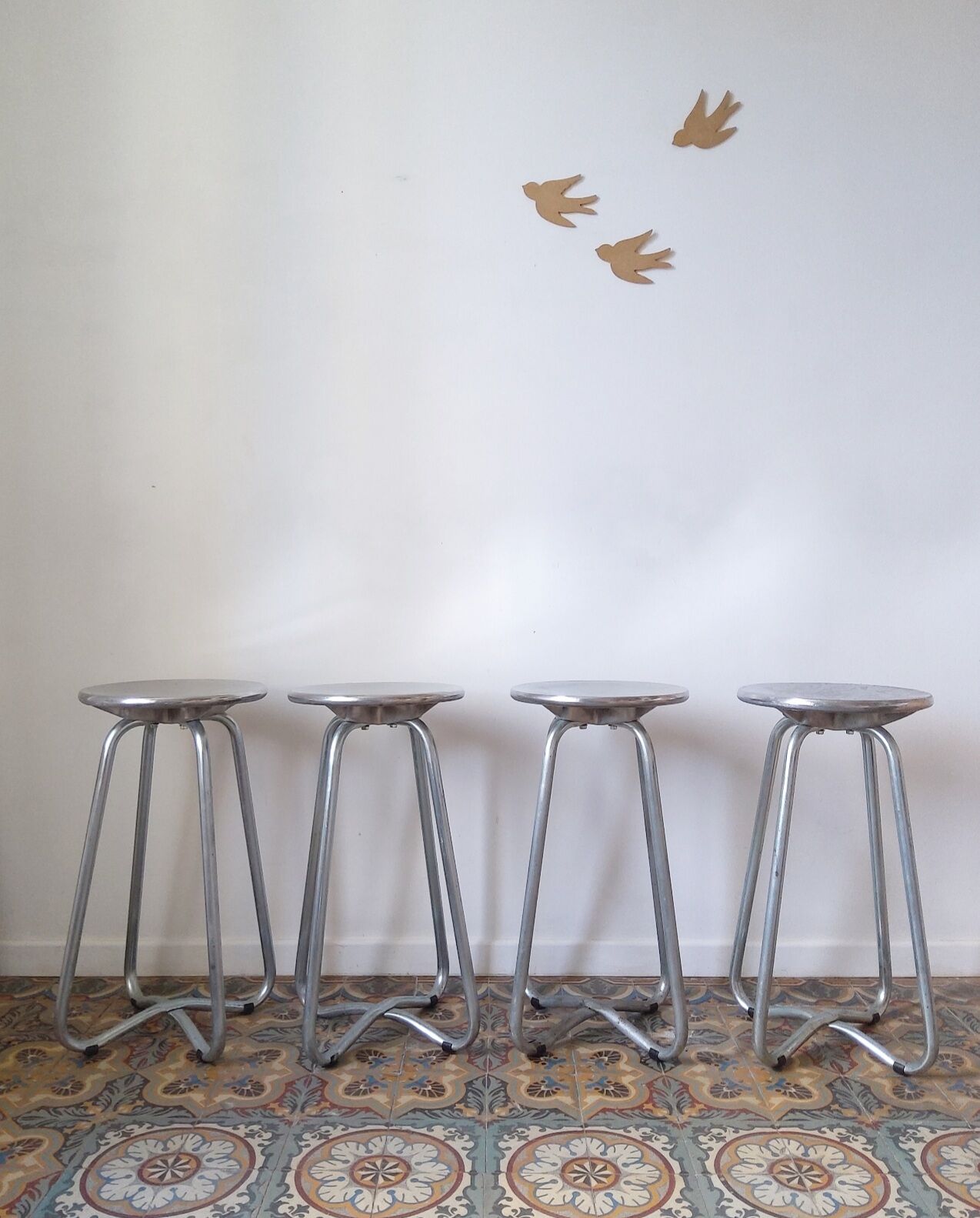 Set of 4 vintage habitat stools