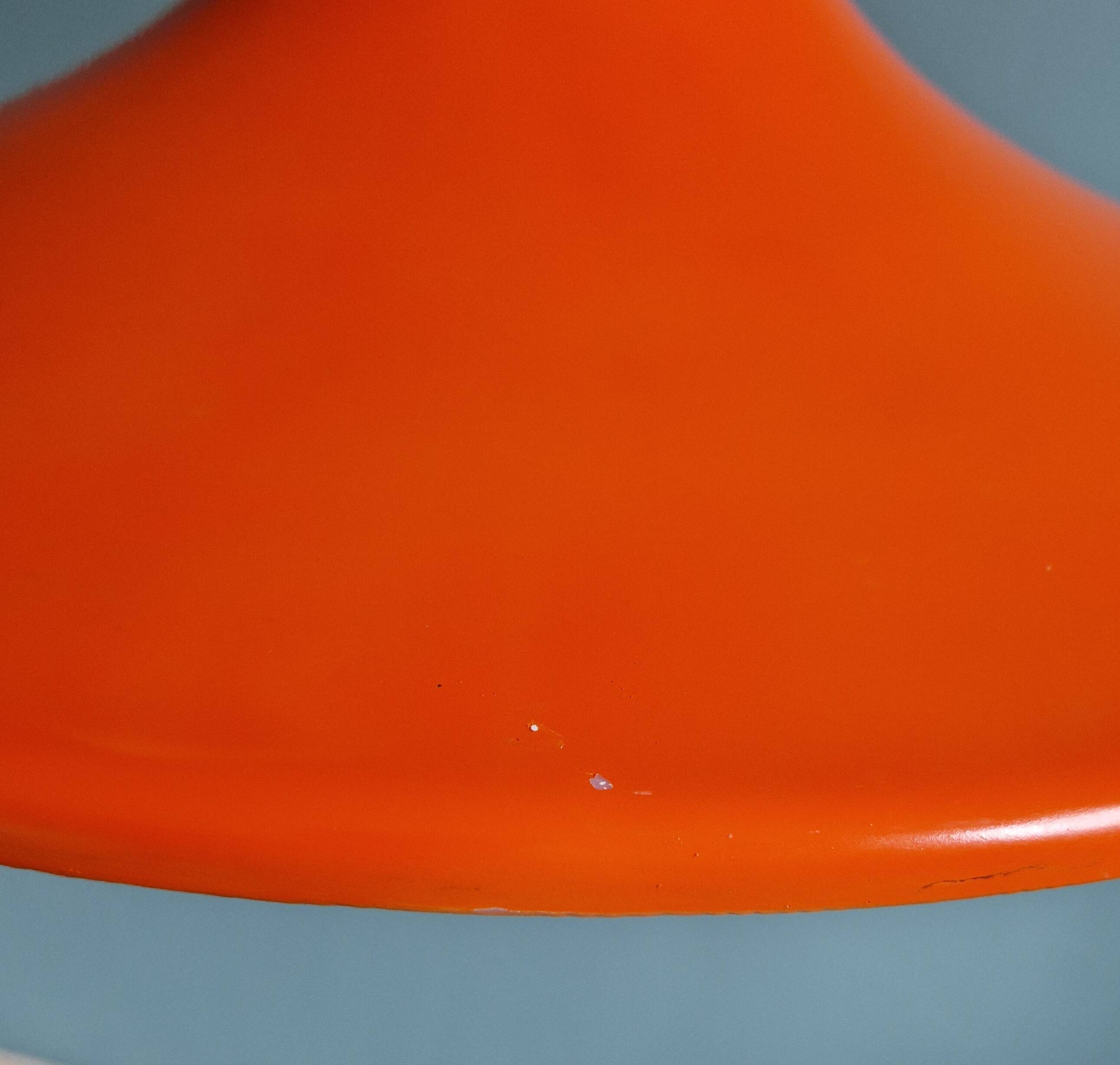 Large vintage orange plastic pendant light