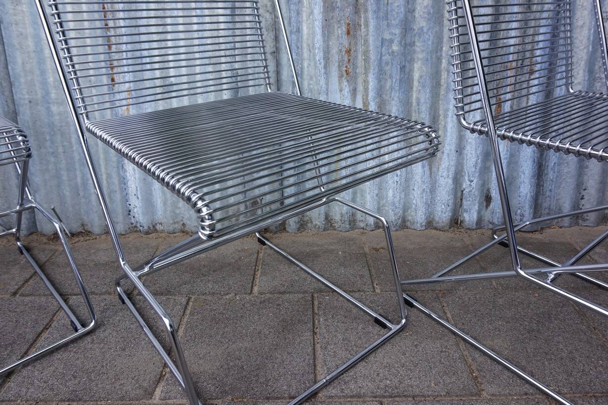 Set of 4 wire chairs, 1980s
