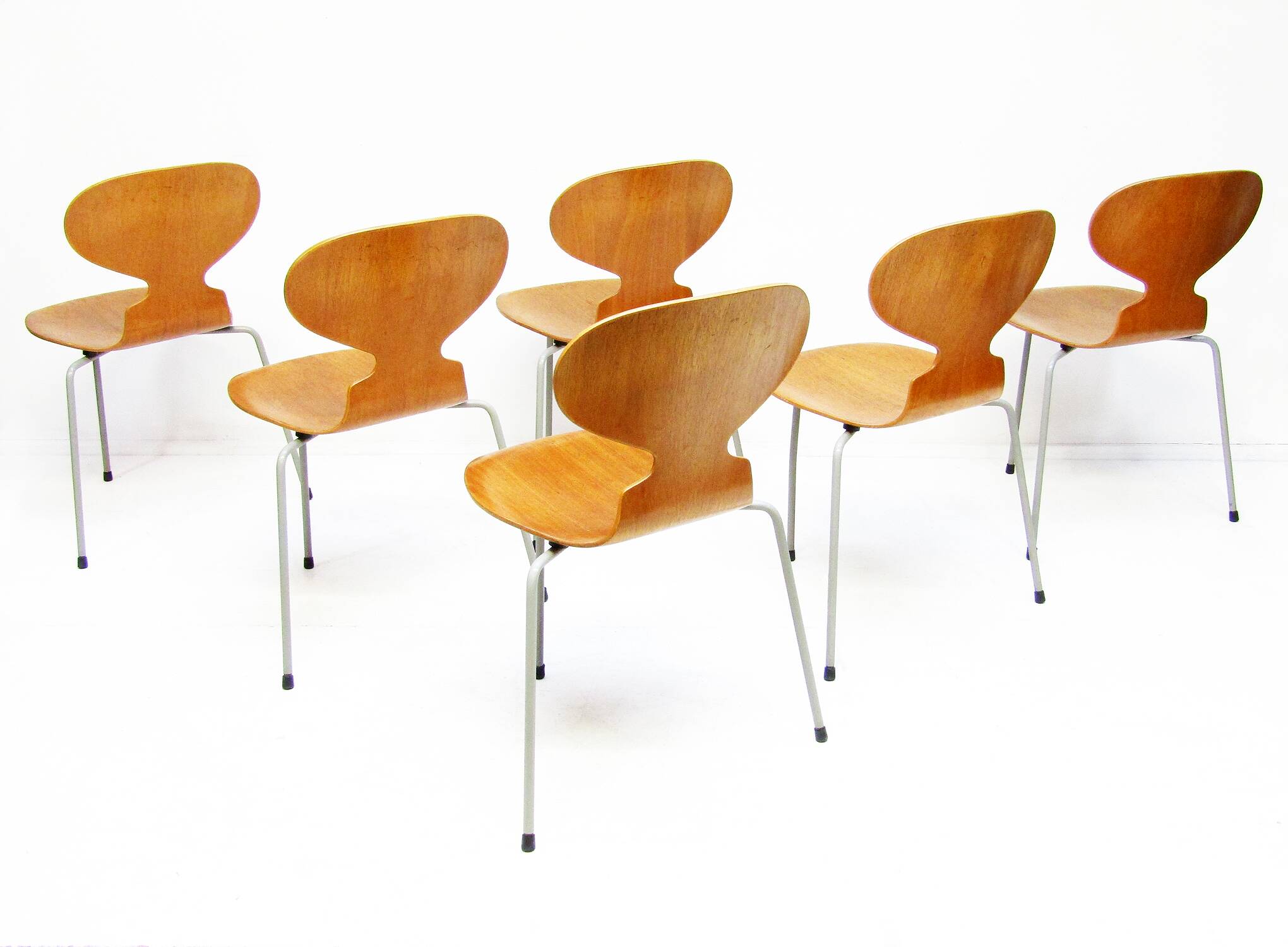 Six Chaises Ant en Teck par Arne Jacobsen pour Fritz Hansen