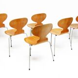 Six Chaises Ant en Teck par Arne Jacobsen pour Fritz Hansen