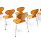 Six Ant Chairs in Teak by Arne Jacobsen for Fritz Hansen