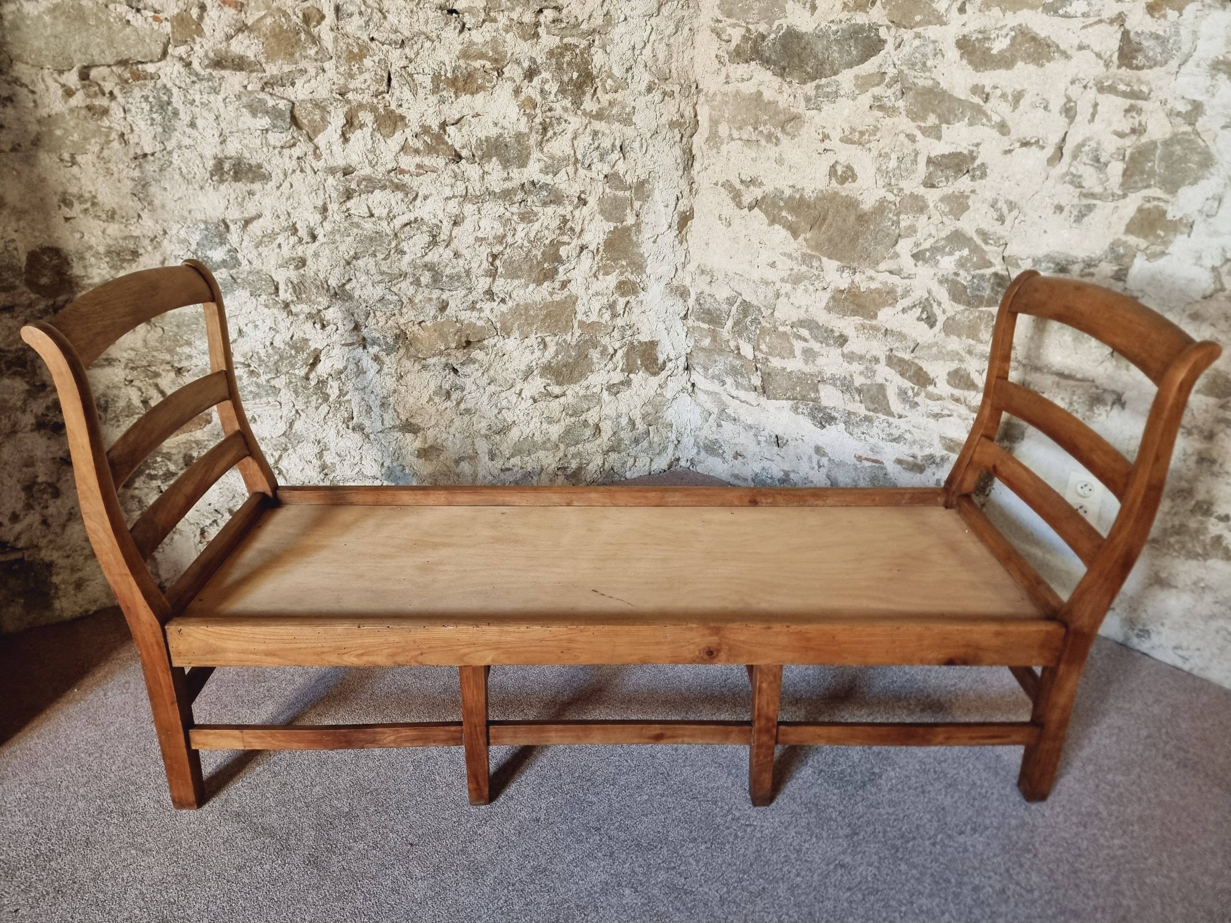 Antique Cherry Bench – Rustic French Daybed