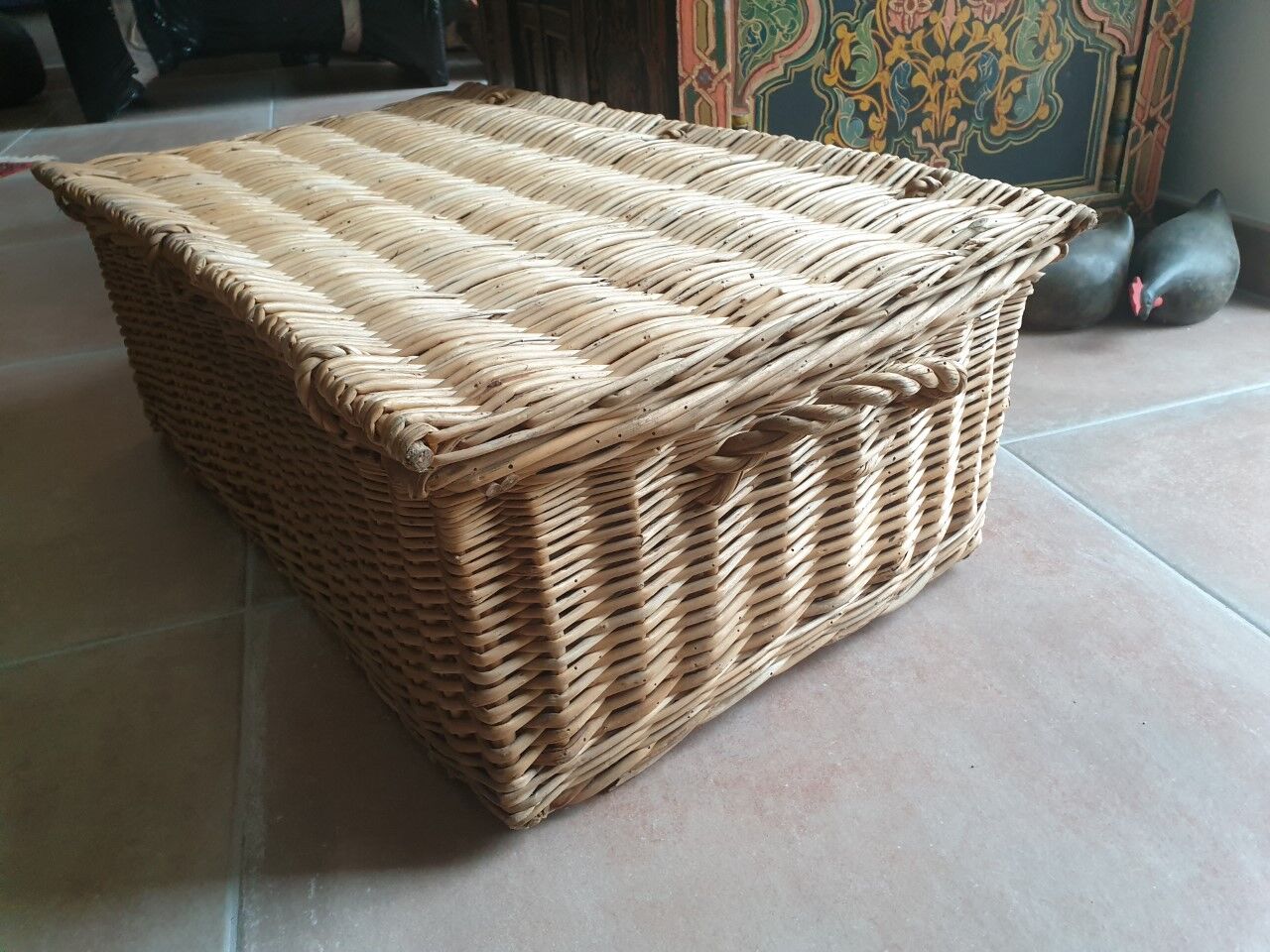 Antique wicker trunk