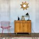Bahut buffet enfilade vintage feet compass 2 doors swinging 2 drawers walnut