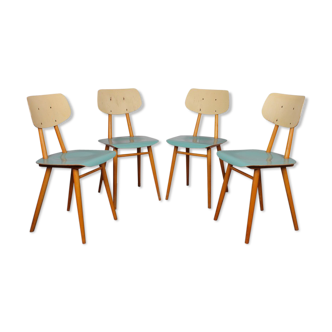 Suite de 4 chaises pour Ton, 1960