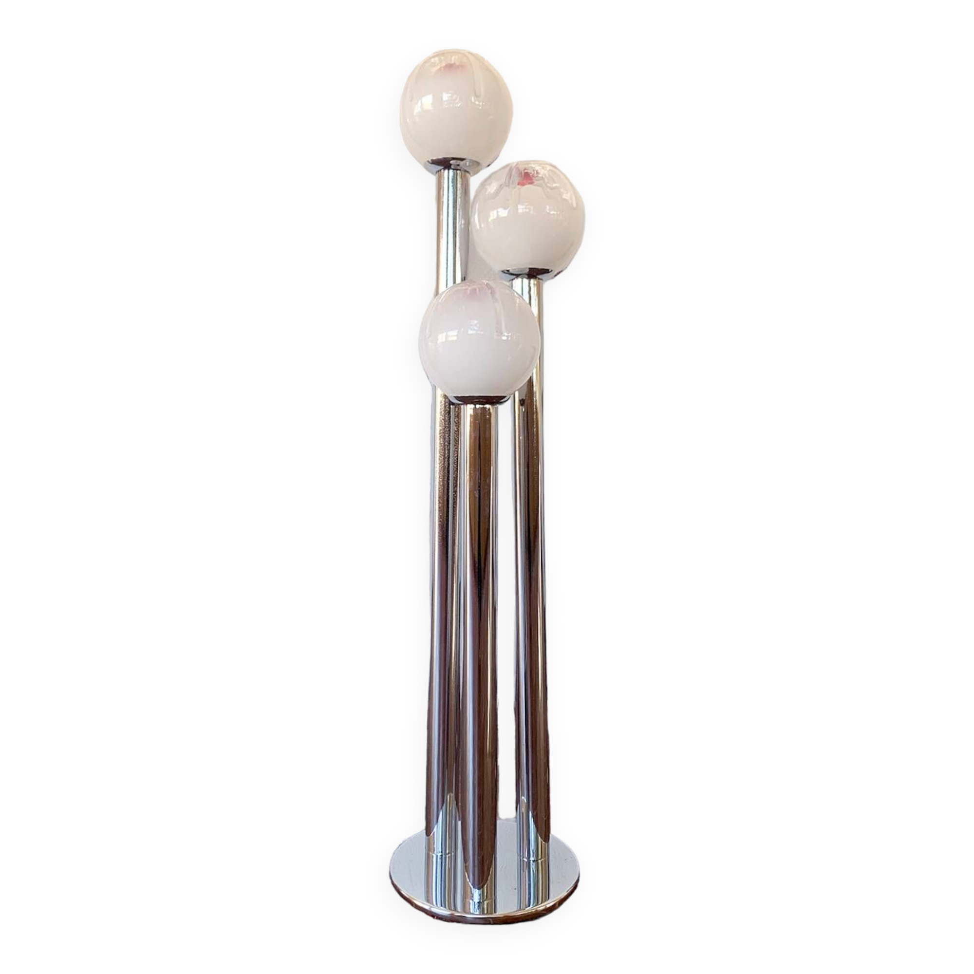 Mazzega chrome and Murano glass floor lamp, 1970s