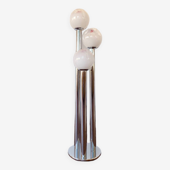 Mazzega chrome and Murano glass floor lamp, 1970s