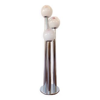 Mazzega chrome and Murano glass floor lamp, 1970s