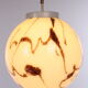 Vintage Hanging lamp Hollywood Regency style with white mixed glass ball.