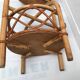 Desserte bar ronde en rotin osier vintage 1960