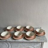 Set of seven pink Villeroy Boch porcelain cups