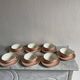 Set of seven pink Villeroy Boch porcelain cups