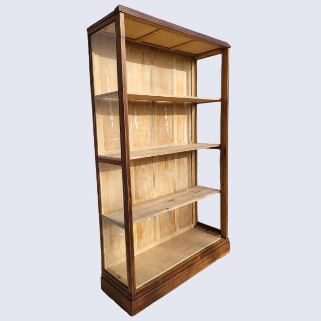 Art Deco oak museum display case