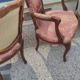 Paire de fauteuils cabriolets de style louis xv