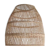 Suspension ou abat-jour en rotin en forme de cloche
