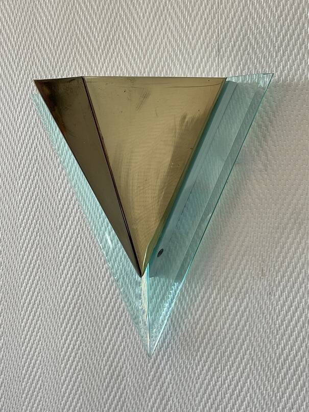 Pair of wall lights with geometric design from the 80s
