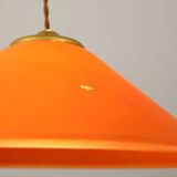 Lampe à Suspension Vintage en Laiton et Verre, Italie