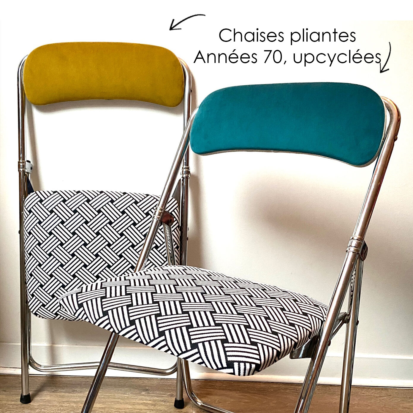 Folding chairs - 70s - upcycling