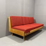 Mid-century folding sofa bed by Drevotvar, 1970s, Czechoslovakia