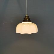 "Umbrella lamp" Danish and from the 1940s-1950s in beautiful cream colour with brass top.
