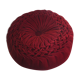Round cushion in pleated velvet red vintage