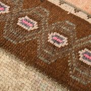 2x6 Turkish Short Brown Handmade Vintage Runner Rug, 64x174Cm