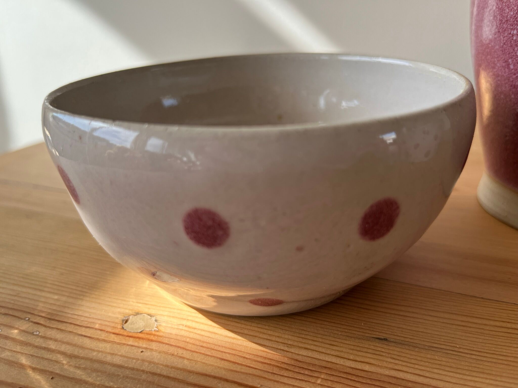Ceramic bowl, cup and sugar bowl