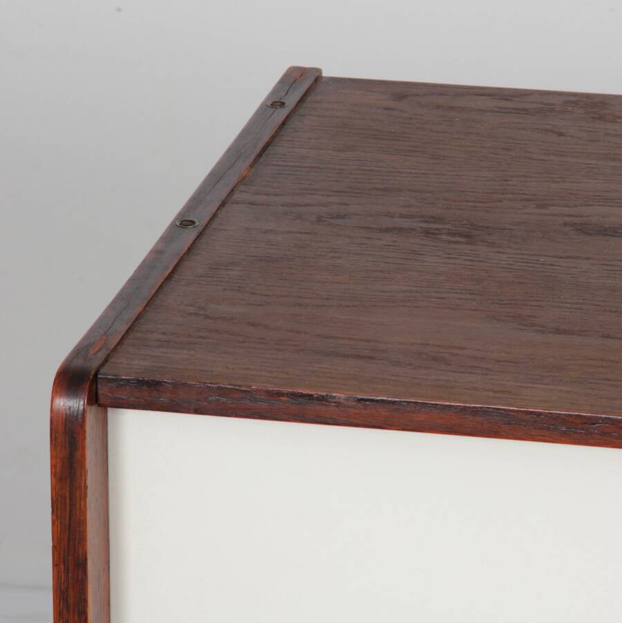 Vintage dark oak chest of drawers by Jiri Jiroutek, model U-452, 1960s