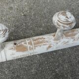 Wall coat rack with 5 turned wood hooks