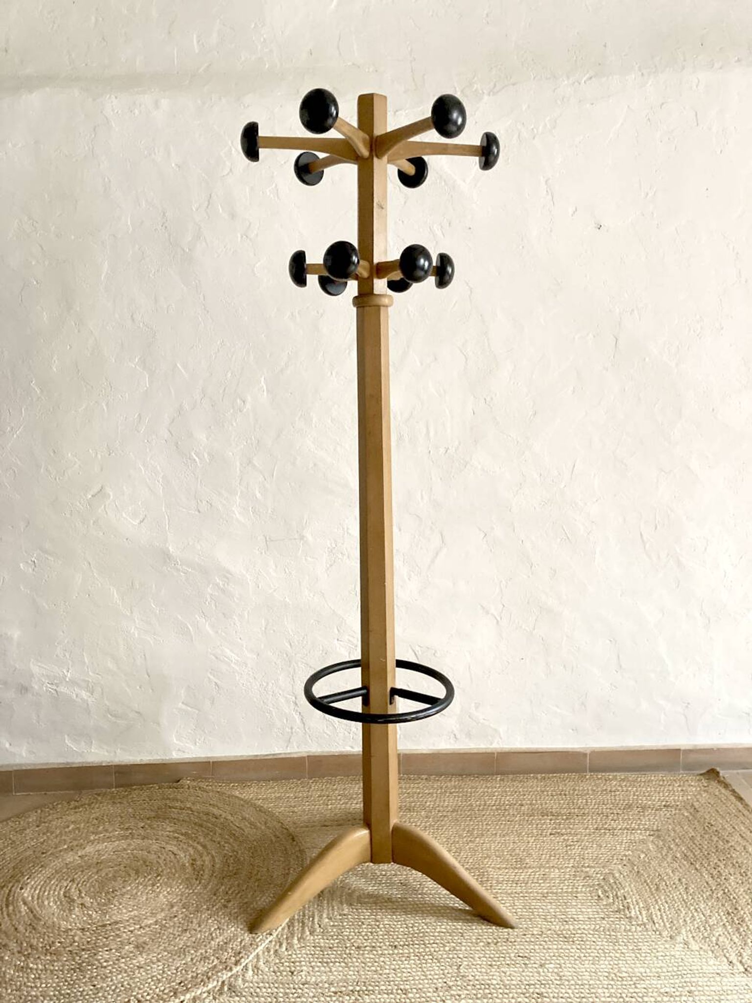Stella beechwood coat rack, 1950s