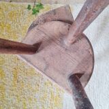 Pair of vintage brutalist tripod stools - folk art