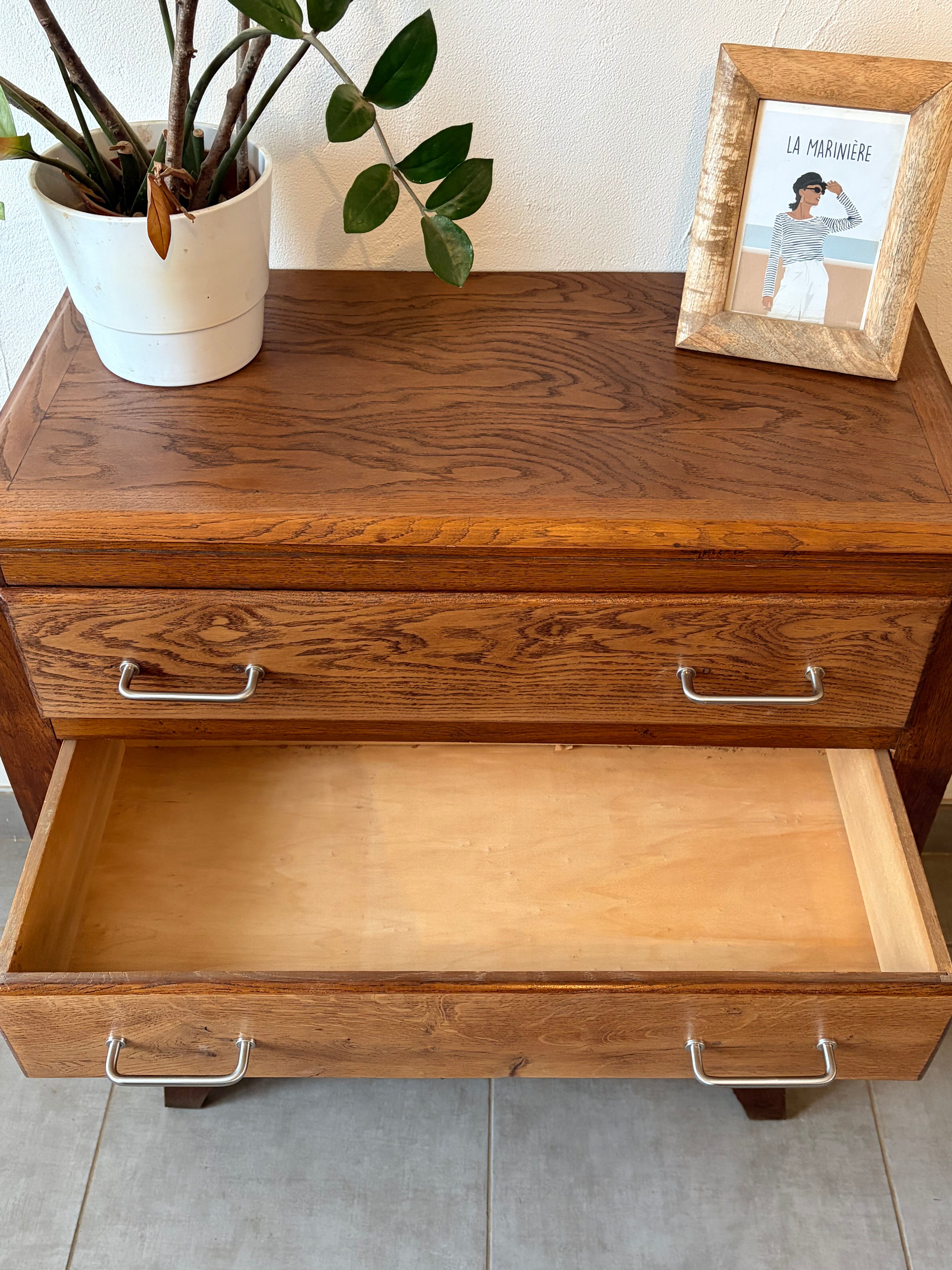 Commode vintage chene foncé