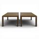 Pair of glossy brown lacquered side tables