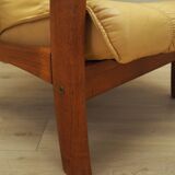 Fauteuil en cuir jaune, design danois, années 1960, production : Danemark