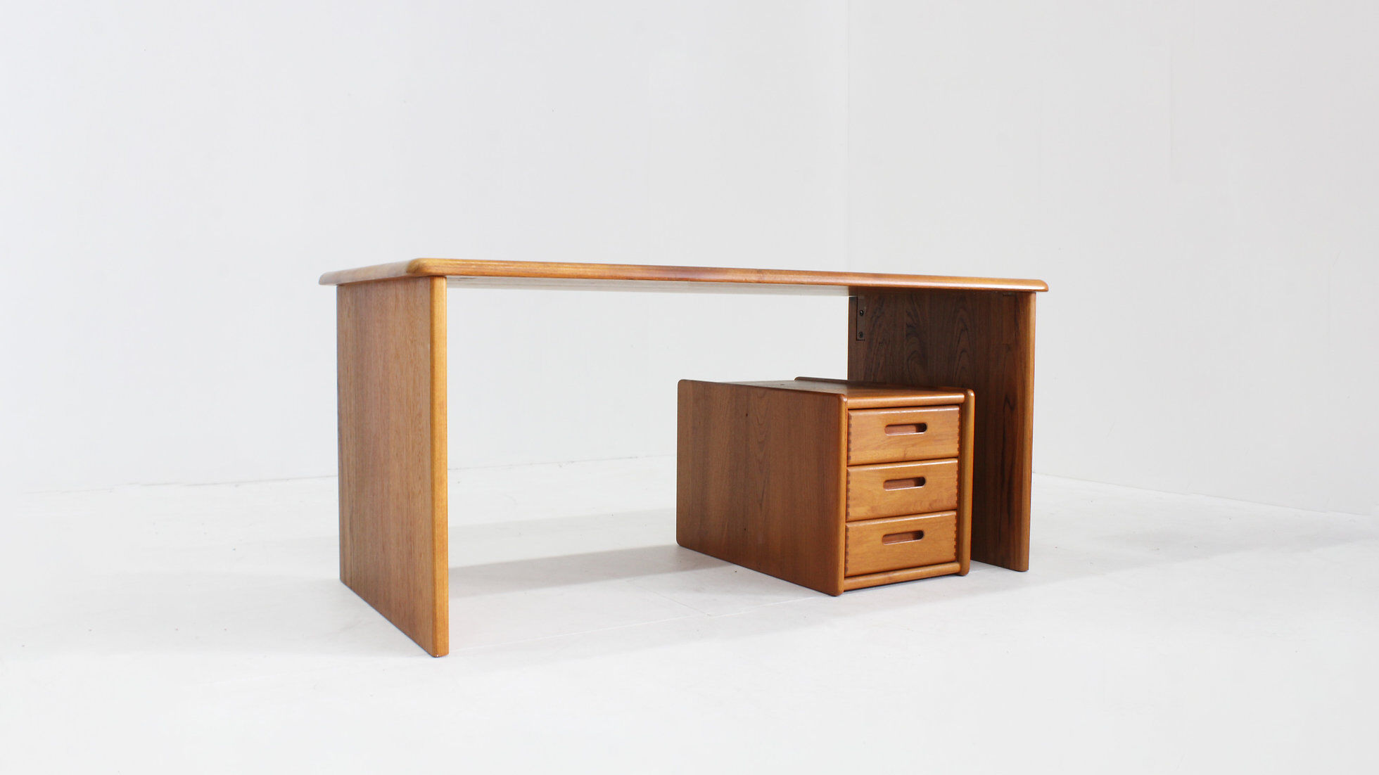 Vintage Danish solid teak desk 1960s