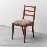 Pair of mahogany chairs with corduroy velvet, 1950s vintage modernism