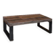 Industrial coffee table with wooden top and metal legs