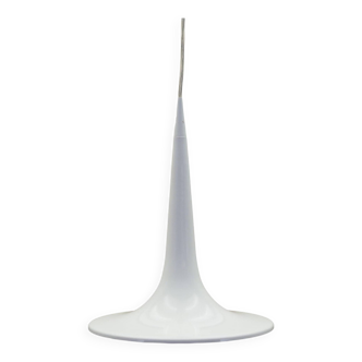 Lampe à suspension blanche, design danois, années 1970, fabricant : Frandsen