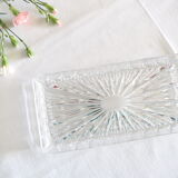 Rectangular glass dish, moulded glass, art deco