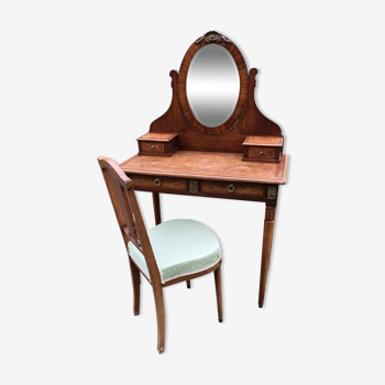 Coiffeuse de style Louis XVI avec sa chaise, 1925