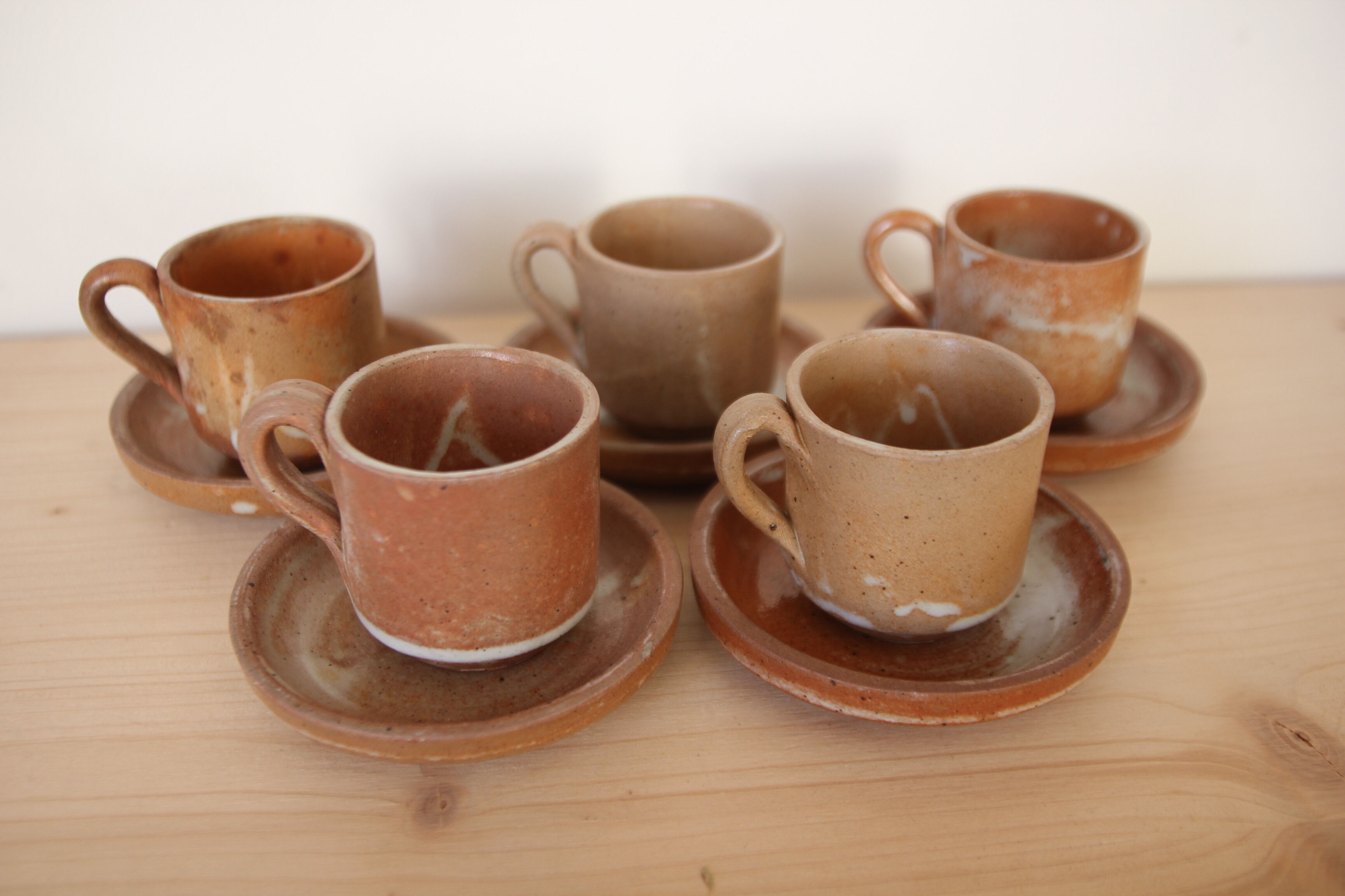 Set of 5 sandstone cups